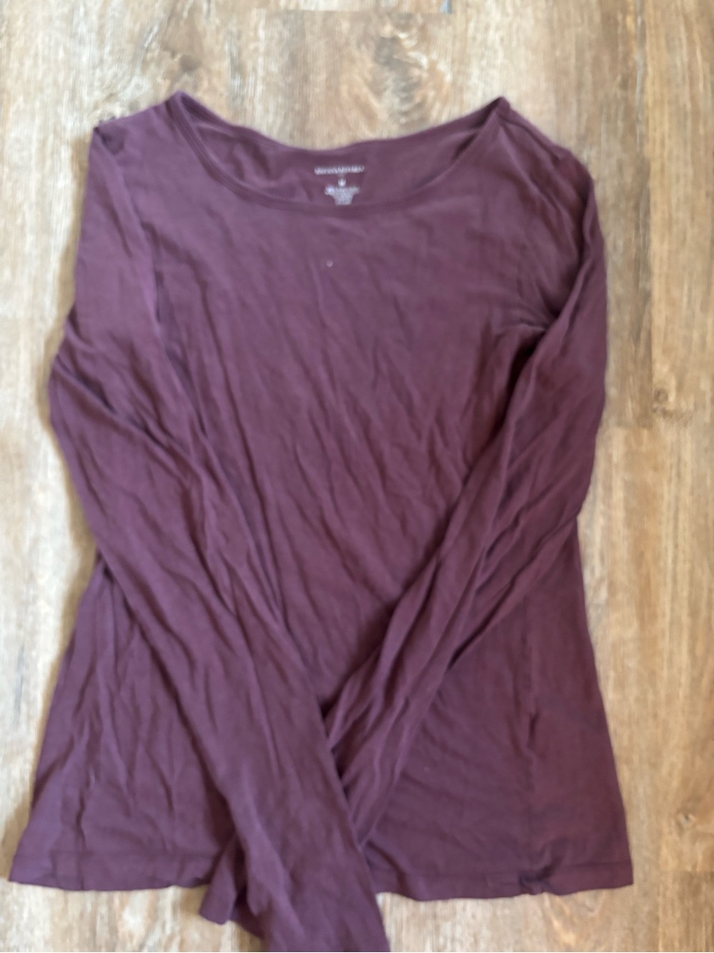 Banana Republic Long Sleeve Crewneck Top - Burgundy Plum